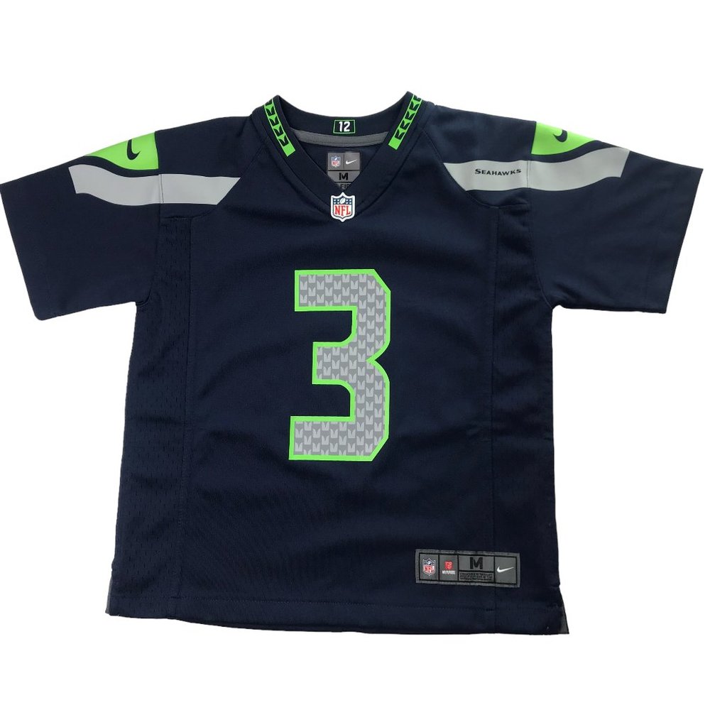 Kid's Youth Seattle Seahawks Football Jersey Blue / Green WILSON 3 Kid's M (5-6)